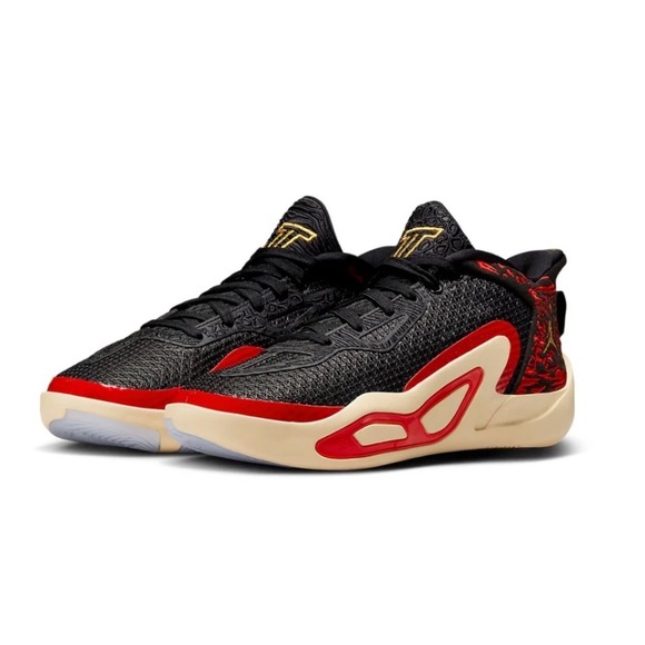 Jordan Tatum 1 Zoo PF Basketball Shoes Black Red Gold Mens Size 6